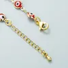 Fashion Colorful Evil Eye Beaded Chain Bracelets 18K Gold Plated Jewelry for Woman Gift