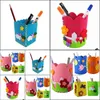 ألغاز ألعاب الهدايا DIY Kit Kit Handmade Pen Container حامل القلم الرصاص الأطفال لعبة Craft Toy Children