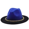 Cappello Fedora a gradiente per donne uomini fedora sfusi di cappelli da donna maschile con la catena uomo panoramica femmina maschio jazz top taps primaverile inverno inverno natale all'ingrosso