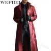 Мужские траншеи моды мужчины мужчины средневековые стимпанк длинные кожаные куртки винтажные зимняя зима