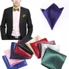Mens Bowtie Wedding Handkerchief Formal Satin Classic Solid colour bowtie Fashion Square Pocket gift style Bow tie Neckwear5250618