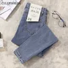 Chic elastyczne dżinsowe chude dżinsy kobiety ołówek wysokiej talii Kobieta Koreański pokaz mody szczupły jasnoniebieski szary dżins 210302
