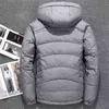 新着ジャケット男性冬パーカーホワイトアヒルダウンジャケットフード付き屋外厚い暖かいスノーコート特大G1115