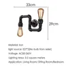 Wall Lamp American Creative Lamps Retro Loft Water Pipe Lights Bar Cafe Restaurant Pub Club Hall Aisle Industry Wind Stair Sconce 298C