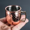 60 ml 2 oz Mini tasse de mule de Moscou martelé gobelet à vin plaqué cuivre tasse à cocktail verre à whisky café bar verres en acier inoxydable 18/8