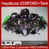 Corps Pour SUZUKI GSX-R1300 Hayabusa GSXR-1300 GSXR 1300 CC 96-07 74No.202 1300CC GSXR1300 96 1996 1997 1998 1999 2000 2001 Violet vert GSX R1300 02 03 04 05 06 07 Carénage