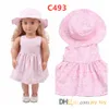 Robe une pièce pour poupée de 18 pouces, 9 styles, avec chapeau, vêtements en tissu pour poupée de 18 pouces, 5385242