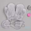 Cinq doigts gants Style dame naturel réel Rex fourrure mitaines bon élastique femmes hiver tricoté mitaine extérieur véritable gants1