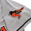 Gestikte aangepaste Frank Robinson Road grijze jersey met teampatch met naamnummer honkbaltrui