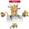 Magnetyzm DIY Inżynieria Truck Zabawki Magnetyczne Bloki Bloki Zabawki Zestaw Edukacyjny ABS Magnes Designer Dzieci Dla Dzieci Prezent Q0723