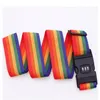 2m Baggage Belt Travel Rainbow Adjustable Luggage Suitcase Strap with Coded Lock Secure Lock Safe Belt Strap