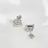 OEVAS 100% 925 Sterling Silver Stud Earrings For Women Sparkling 8*10mm High Carbon Diamond Wedding Party Fine Jewelry Wholesale 220211
