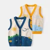 Bobora Baby Girls Boys Sleeveless Knitting Cardigan V-neck Vest Kids Cardigan Sweaters Clothes Spring Autumn Y1024