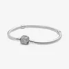 925 Sterling Silver Charm Armband För Kvinnor Passa Pandora Pärlor Fina Smycken Brilliant Crown Hearts Styles Basic Snake Chain Bracelet Lady Gift med Original Box