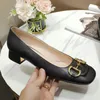 2021 Summer Beach Women Shoes fashion 100% leather Flat Belt buckle Casual Sandals lady Metal cowhide letter Work Dress shoe black white Large size 35-41-42 us4-us10-us11