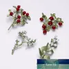 Enamel Plant Brooches Green Leaf Red White Fruit Pearl Brooch Collar Shoe Lips Clothing Pins Badge for Women Men Jewelry  Factory price expert design Quality Latest