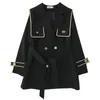 Women's Trench Coats Women's 2022 Autumn Waist Thinner Heavy Industry Navy Collar Coat Jacket 0926