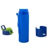 500 ml 17oz Silikon Collopible Sports Bottle folding mugg med PP Wrap och Elastic spetsvattenkolvkokare BPA-fri