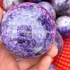 Натуральный редкий русский Charoite кварцевый кристаллический сфера Charoite Cridzz Crystal Spare 60-90 мм заживление коллекционируемого богатого фиолетового драгоценного камня мяч ~ камень трансформации, мудрость, гармония чакра