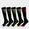 Chaussettes pour hommes en forme de V à rayures colorées pour hommes et femmes Sports de plein air Stretch Amateurs de cyclisme à séchage rapide