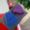 Hög kvalitet ull vinter damer stickad beanie tjock varm mjuk keps mode solid färg cashmere hatt kvinnor skullies mössor virka