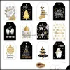 Christmas Decorations Festive & Party Supplies Home Garden 48Pcs Merry Kraft Paper Tags Diy Handmade Gift Wrap Labels Santa Claus Hang Tag O