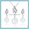 Orecchini Collana Set di gioielli Orecchino di perle all'ingrosso per matrimonio Festa di fidanzamento Spirale Diamante Fiore Ciondolo Cina Fabbrica Goccia Deli