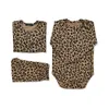 Pagliaccetti a maniche lunghe unisex per bebè Arrivi autunno inverno Leopard Banana Motivo arcobaleno Tutina per neonato Vestiti in cotone 210619