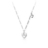 PrinSis Echt 925 Sterling Silber Mode 2021 Liebe Herz Anhänger Choker Halskette Für Frauen Hochzeit Valentinstag Schmuck DP036 Q0531