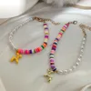 Braccialetti di fascino coreano colorato colorato smalto palloncino cane arcobaleno argilla perla perline per le donne ragazze bambino asimmetria braccialetto gioielli boho