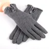 Gants sans doigts chaud hiver femmes doigt complet laine peluche velours épaissir écran mitaines cachemire Mitaine Guantes