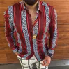 Plus Sizes 3XL Men's Casual Vintage Shirts Cardigan Printed Long Sleeve Slim Summer Hawaiian Shirt Skinny Fit Various Pattern2909