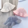 Baby katoen hoeden kinderen emmer hoed jongens meisjes sunhat strik prinses kinderen zon caps