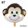 Animal Feuille D'aluminium Ballon Décoration De Fête Animaux De Bande Dessinée Tête Tigre Lion Singe Zèbre Cerf Vache Enfants Anniversaire Enfants Jouet Ballons À Air