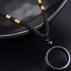 Hanger kettingen 2021 mode natuurlijke zwarte ring handleiding touw vrouwen mannen ketting sieraden voor geschenk dropship