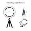 Anblub Photography Dimmable USB LED Selfie Ring Light 3500-5500KメイクアップフォトスタジオランプYouTubeビデオライブ三脚スタンド