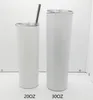 Sublimering tumblers 20oz Blank vit avsmalnande rak kopp med lock halm 20oz rostfritt stål vakuumisolerat vatten rånar