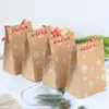 Bolsa de presente de Natal Kraft papel cookie sacos de doces envoltório embalagem 4 cartão de estilo