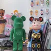 Bearbrick violent bear building blocks green flocking lightning Hiroshi Fujiwara trend doll hand-made ornaments 400%28CM