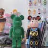 Bearbrick violento orso blocchi di costruzione verde affollato fulmine Hiroshi Fujiwara tendenza bambola ornamenti fatti a mano 400% 28CM