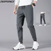 Erkekler Spor Pantolon Sonbahar Ince Mikro Elbise Rahat Pantolon Erkekler Eğilim Sweatpants Erkek Katı Renk Kalem Pantolon Erkek Giysileri 211119