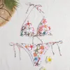 Badkläder Runway Bandage Push Up Bikini Set Twopiece Starfish Floral Print Bikinis Patchwork Swimsuit Women Beach Swim Wear5257776