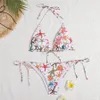 Bandaż na wybiegu strojów kąpielowych push up set bikini twopece starfish kwiatowy nadruk bikinis patchwork Swimwork Women Beach Swim Wear5257776