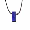 Healing irregular Stone rectangle Bar Crystal Quartz Opal Pendant & Necklace Leather Chains For Men Women Fashion Jewelry