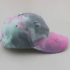 Heren en dames stropdas geverfd hoed gradiënt kleur Oude gat baseball cap Korean Wash Pet petten 4 Stijl T2I52275