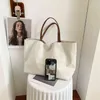 Einkaufstaschen Frauen Mode Leinwand Schulter Koreanische Designer Marke Umhängetasche Trendy Messenger Große Kapazität Handtasche Tote 220307