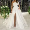 Elegant Evening Dresses 2022 With Dubai Formal Gowns Party Prom Dress Arabic Middle East One Shoulder High Split Organza