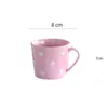 Cute 200ml Polka Dot Coffee Mugs Taza de leche Cerámica Creative Juice Water Mug Home Drinkwares Red Pink 210804