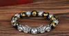 Imitation of Natural Obsidian Pure Silver Pi Xiu Armband Retro Thai Sex Ord Buddha Bead Hand String Smycken Wealth Armband