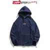 Lapster-Juventude Homens Polar Fleece Harajuku Com capuz Hoodies Bordado Bordado Superized Sweatized Moletom